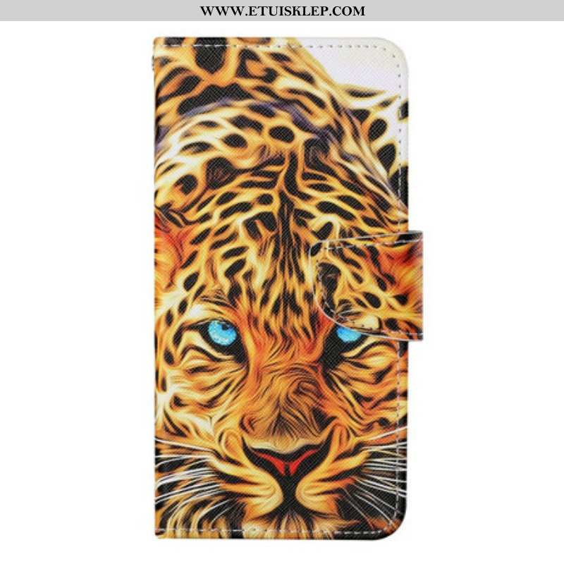 Etui Folio do iPhone 13 Pro Tygrys Ze Smyczą